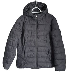 Spyder Gray Puffer Jacket In A Size Large